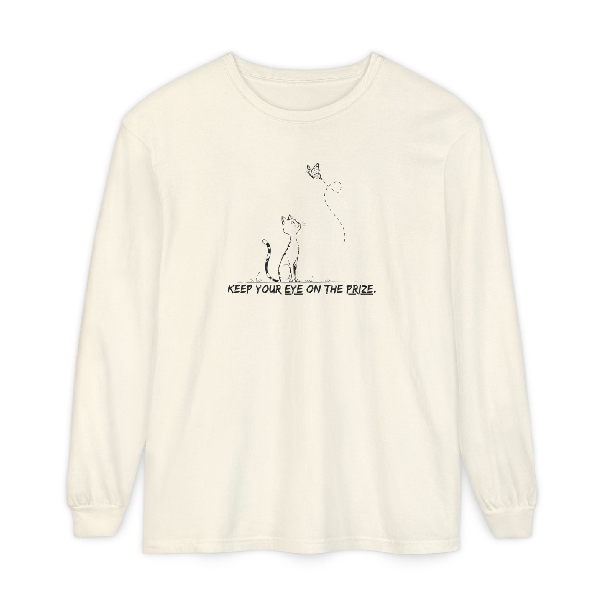 Eye on the Prize Cat - Inspired Long Sleeve Tee - Clothing, T-shirts, Long - Sleeve - EpiAl's Shop
