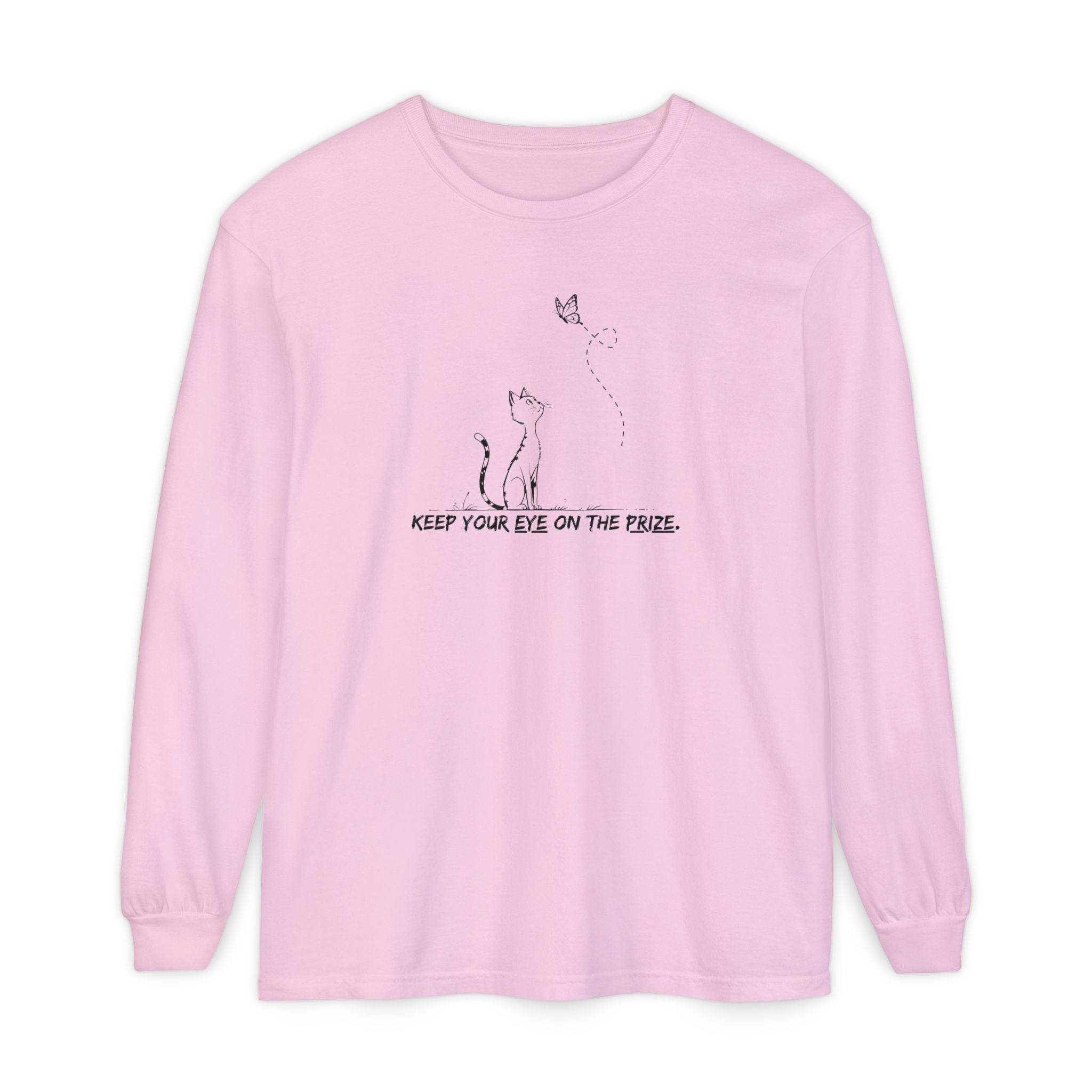 Eye on the Prize Cat - Inspired Long Sleeve Tee - Clothing, T-shirts, Long - Sleeve - EpiAl's Shop