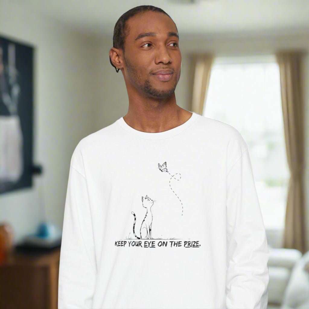 Eye on the Prize Cat - Inspired Long Sleeve Tee - Clothing, T-shirts, Long - Sleeve - EpiAl's Shop