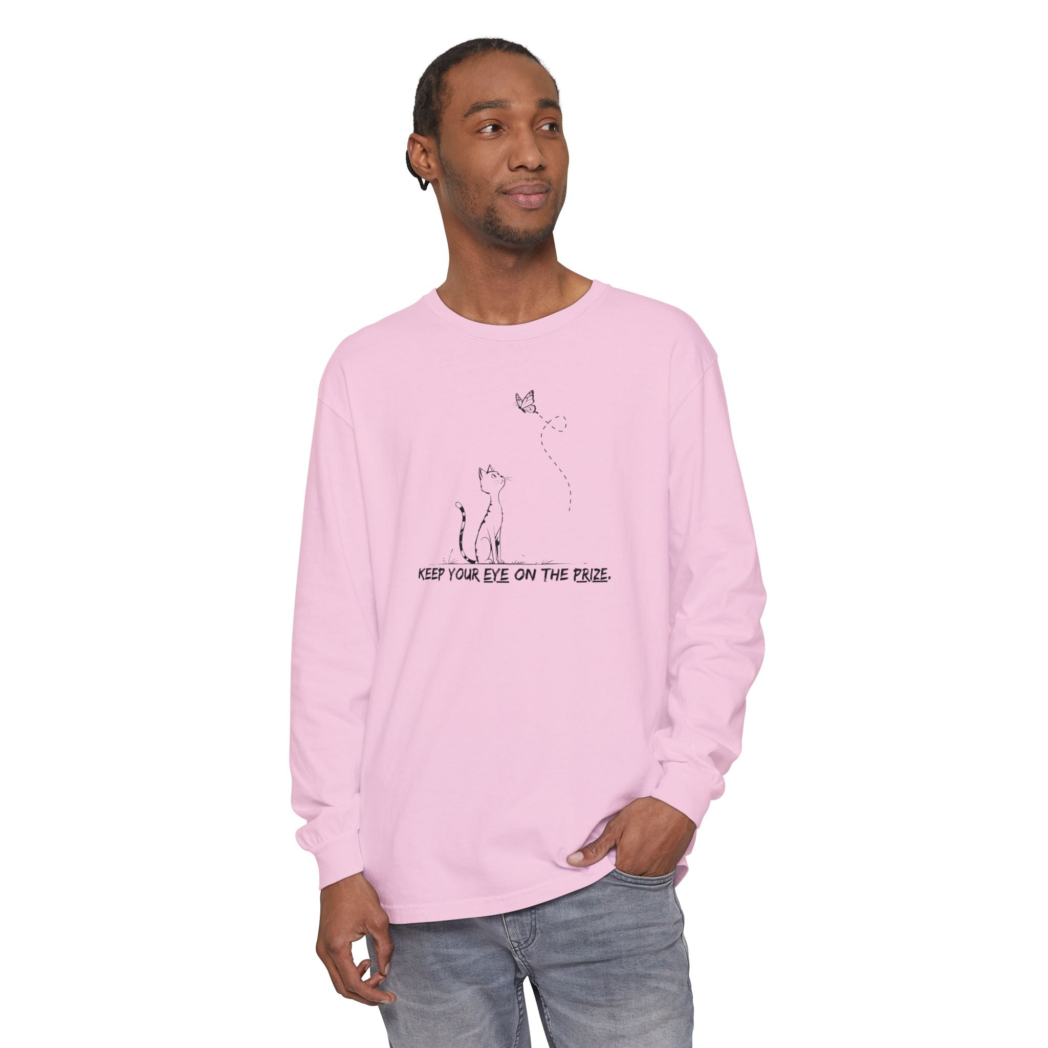 Eye on the Prize Cat - Inspired Long Sleeve Tee - Clothing, T-shirts, Long - Sleeve - EpiAl's Shop