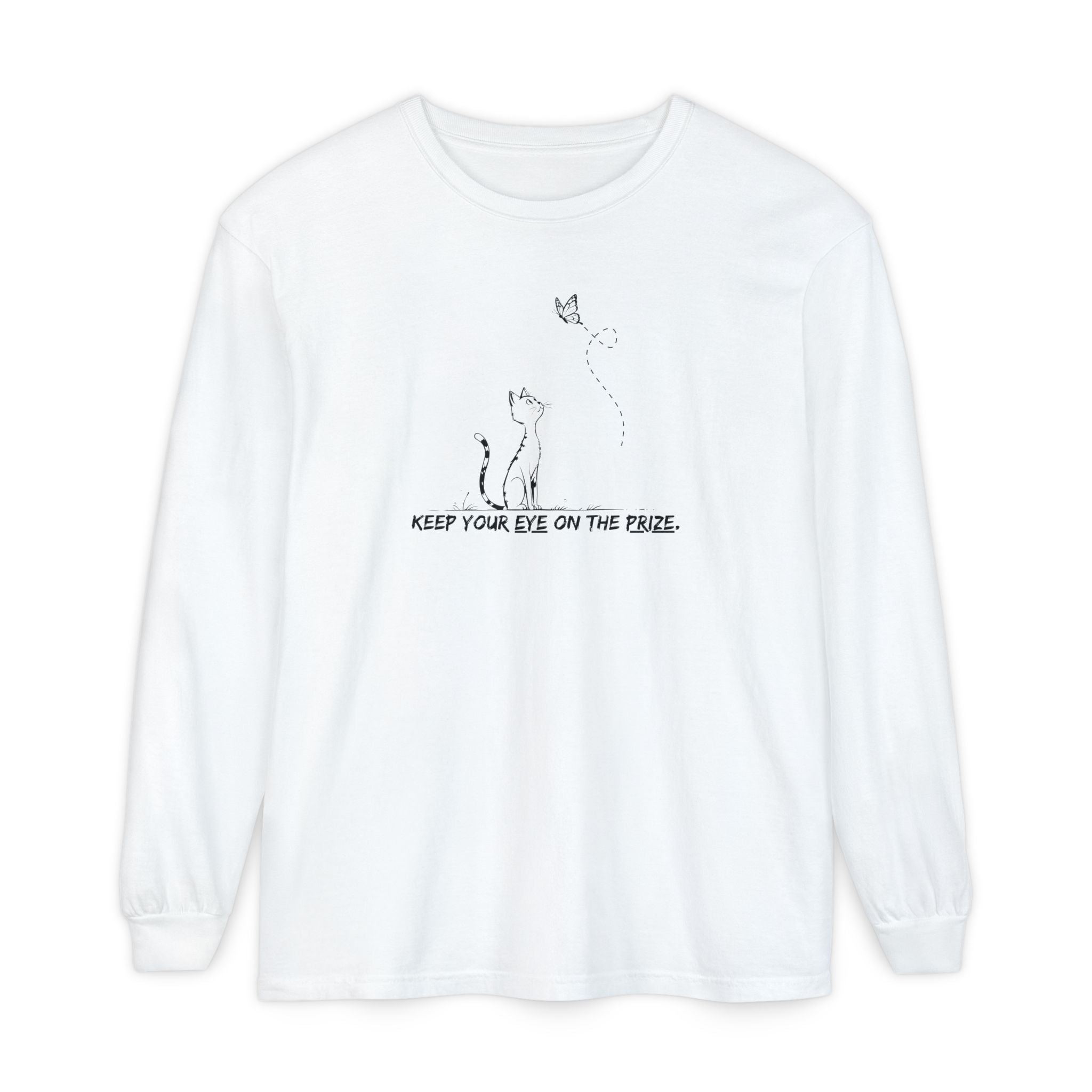 Eye on the Prize Cat - Inspired Long Sleeve Tee - Clothing, T-shirts, Long - Sleeve - EpiAl's Shop