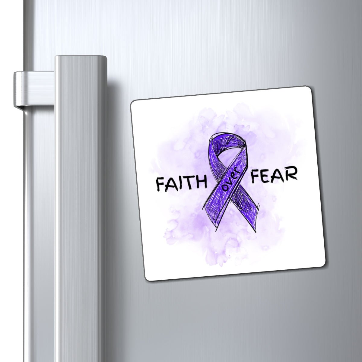Faith Over Fear Magnet - Gift for Epilepsy Awareness Month - Decor, Kitchen, Magnets - EpiAl's Shop