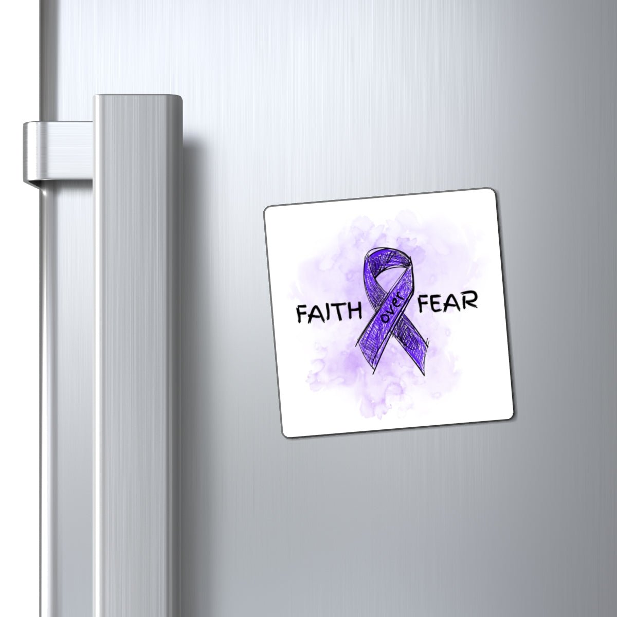 Faith Over Fear Magnet - Gift for Epilepsy Awareness Month - Decor, Kitchen, Magnets - EpiAl's Shop