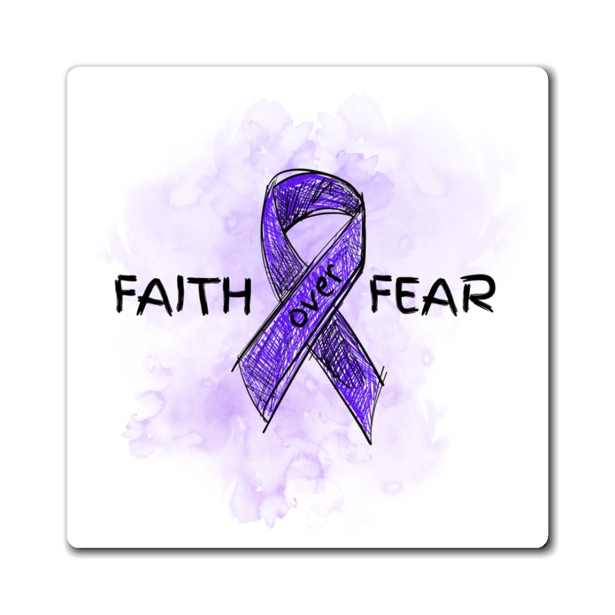 Faith Over Fear Magnet - Gift for Epilepsy Awareness Month - Decor, Kitchen, Magnets - EpiAl's Shop