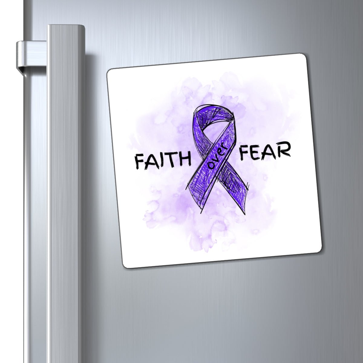 Faith Over Fear Magnet - Gift for Epilepsy Awareness Month - Decor, Kitchen, Magnets - EpiAl's Shop