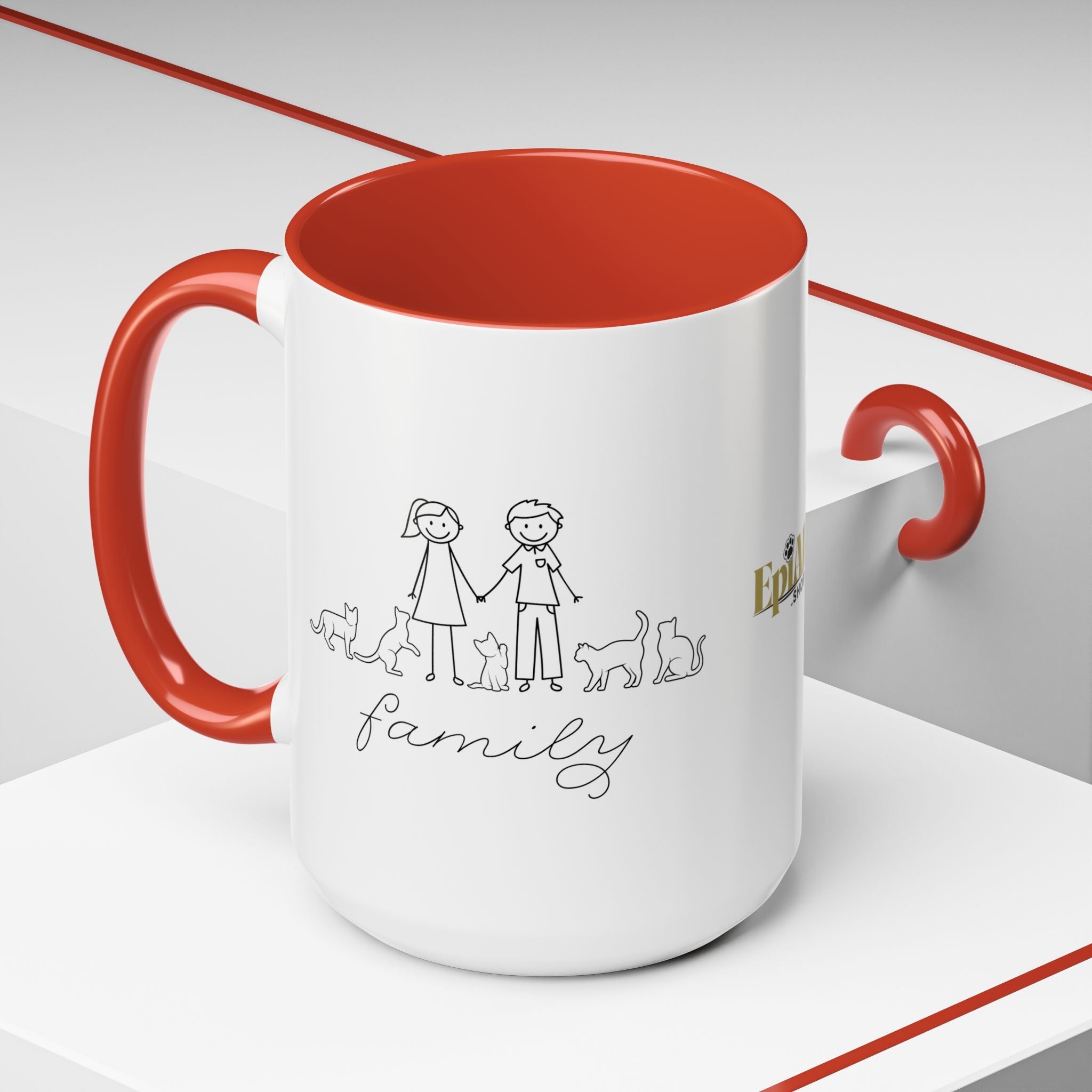 Family First Accent Coffee Mug - Drinkware, Coffee Mugs - EpiAl's Shop