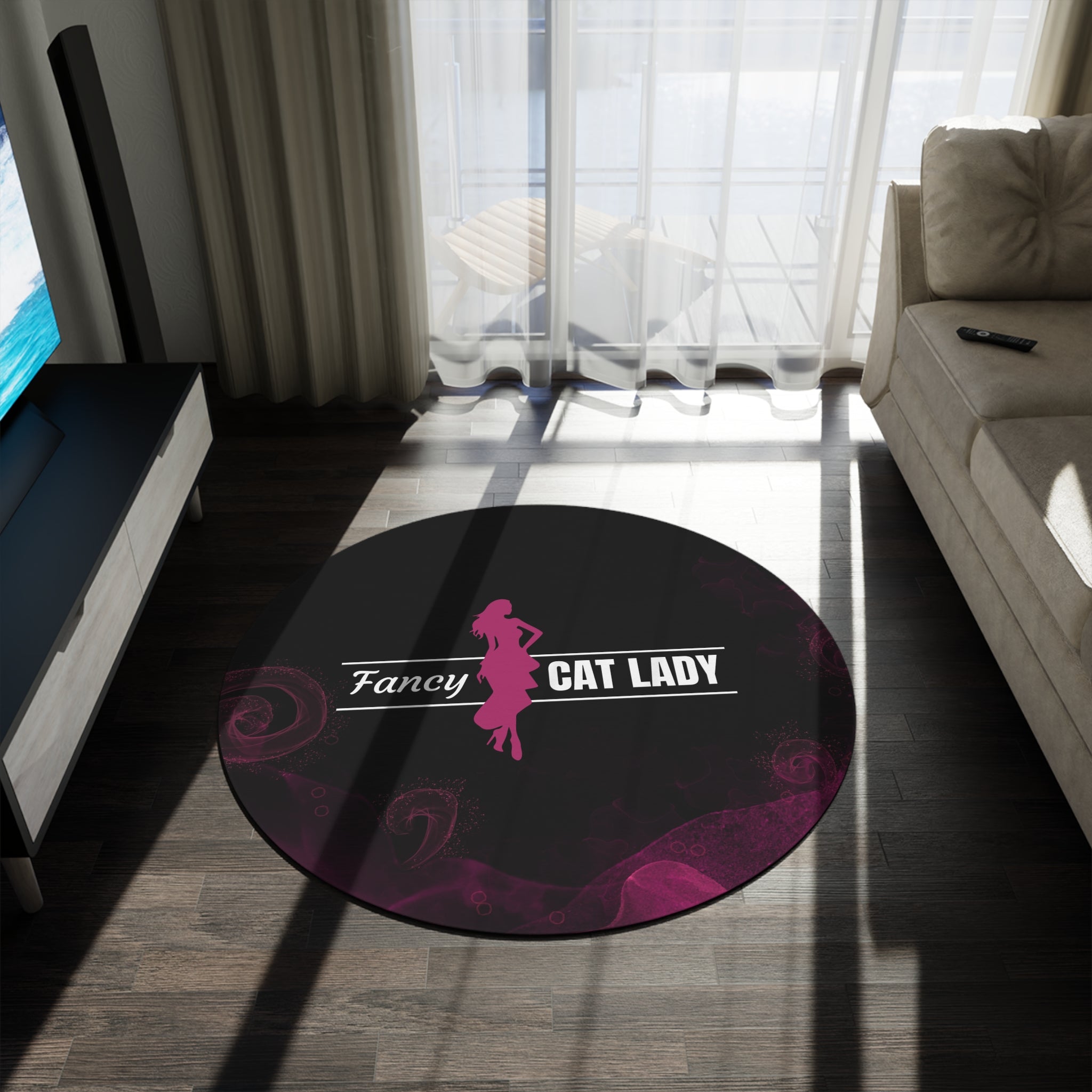 Fancy Cat Lady Round Rug - Perfect Décor for Cat Lovers - Decor, Home, Rugs & Doormats - EpiAl's Shop