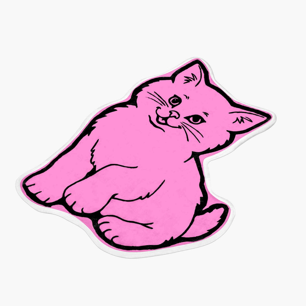 Pinky Kitty Cat Shaped Rug
