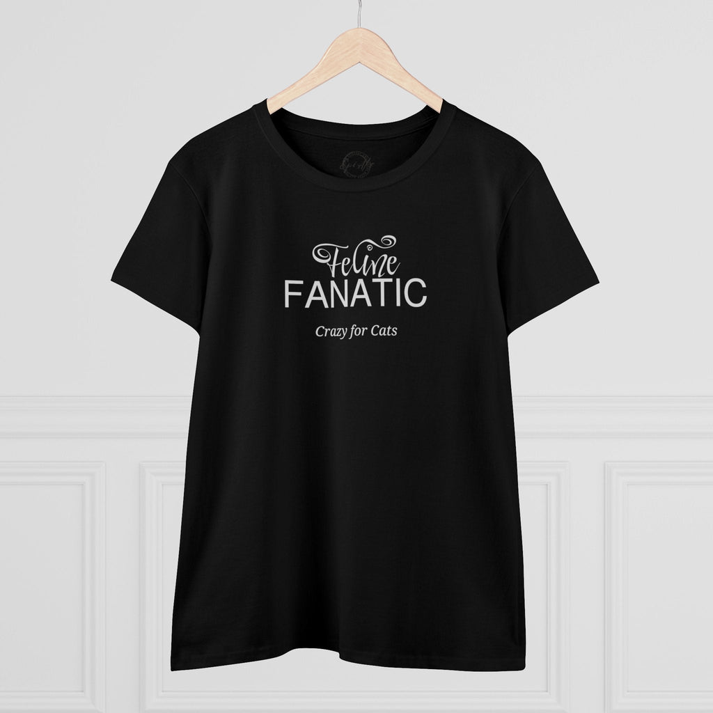 Feline Fanatic Women's Midweight Cotton Tee - T - Shirt - Epileptic Al’s Shop