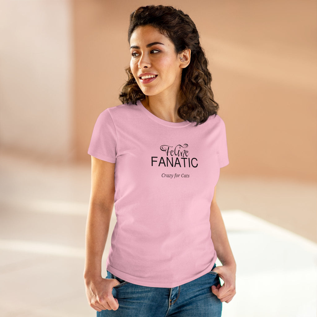 Feline Fanatic Women's Midweight Cotton Tee - T - Shirt - Epileptic Al’s Shop