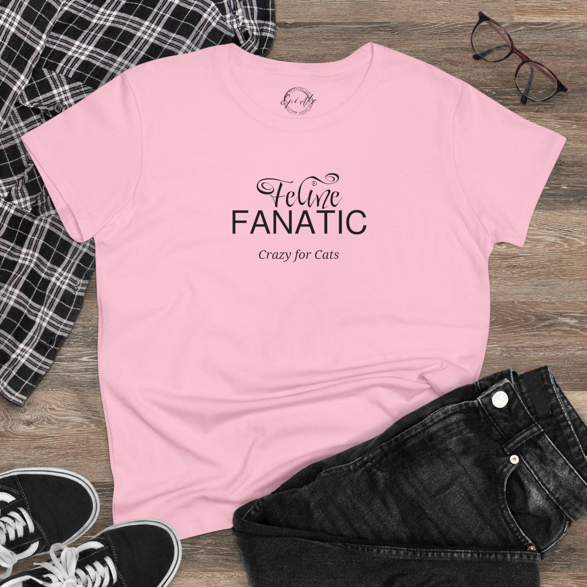 Feline Fanatic Women's Midweight Cotton Tee - T - Shirt - Epileptic Al’s Shop