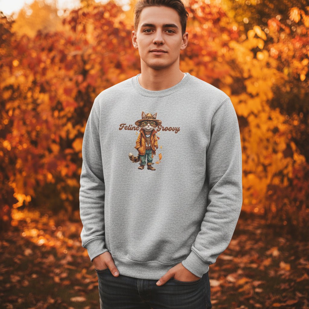 Feline Groovy — Unisex Sweatshirt - Clothing, Unisex, Sweatshirts - EpiAl's Shop
