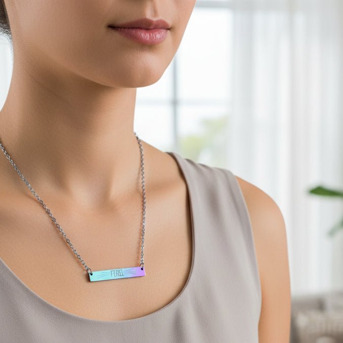 FEREL — Engraved Bar Necklace (Cat Love Edition) - Jewelry, Necklaces - EpiAl's Shop