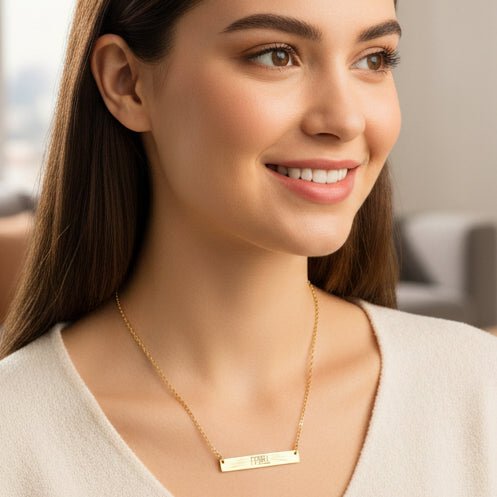 FEREL — Engraved Bar Necklace (Cat Love Edition) - Jewelry, Necklaces - EpiAl's Shop