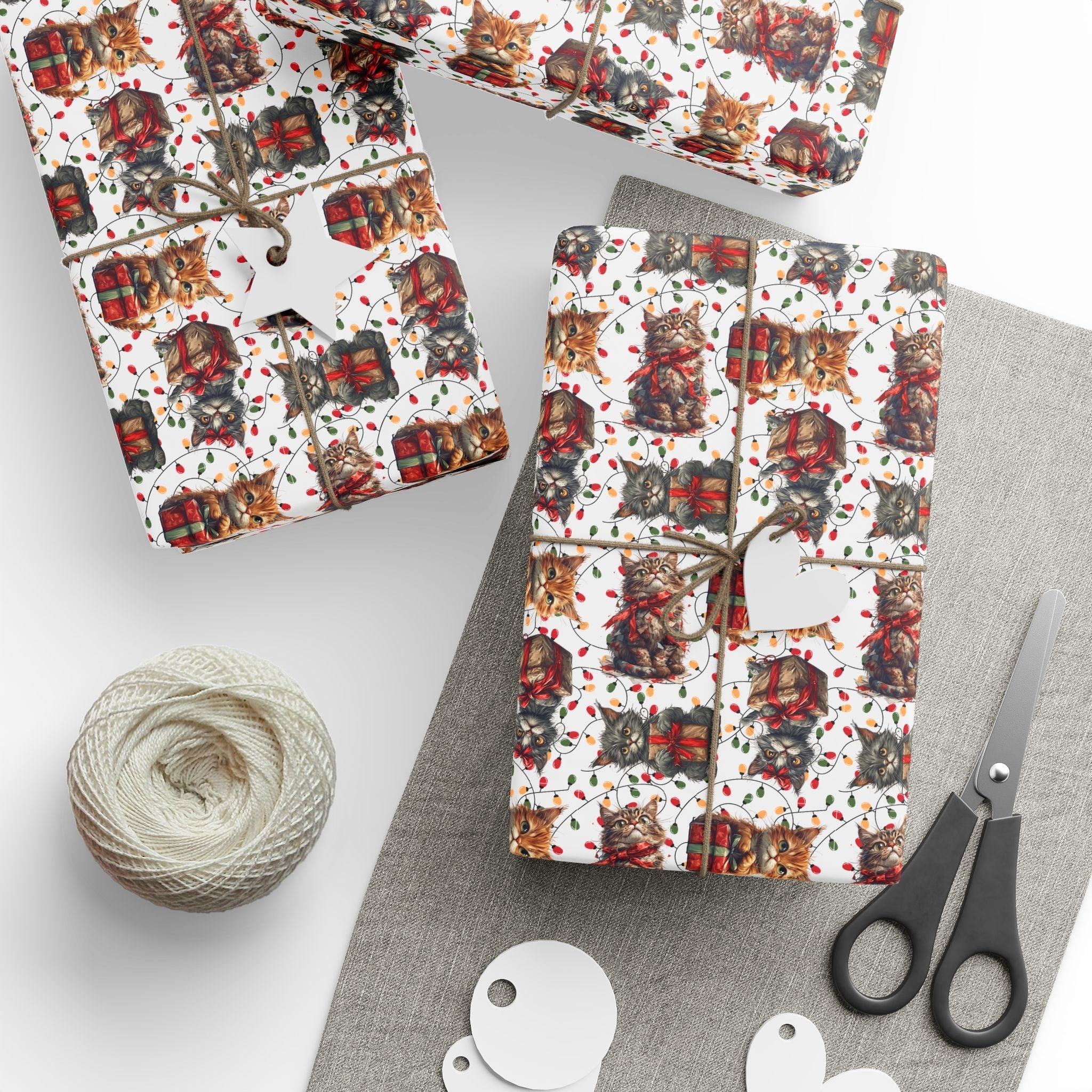Festive Kitties Christmas Wrapping Paper - Paper Products, Gift Wrapping Paper - EpiAl's Shop