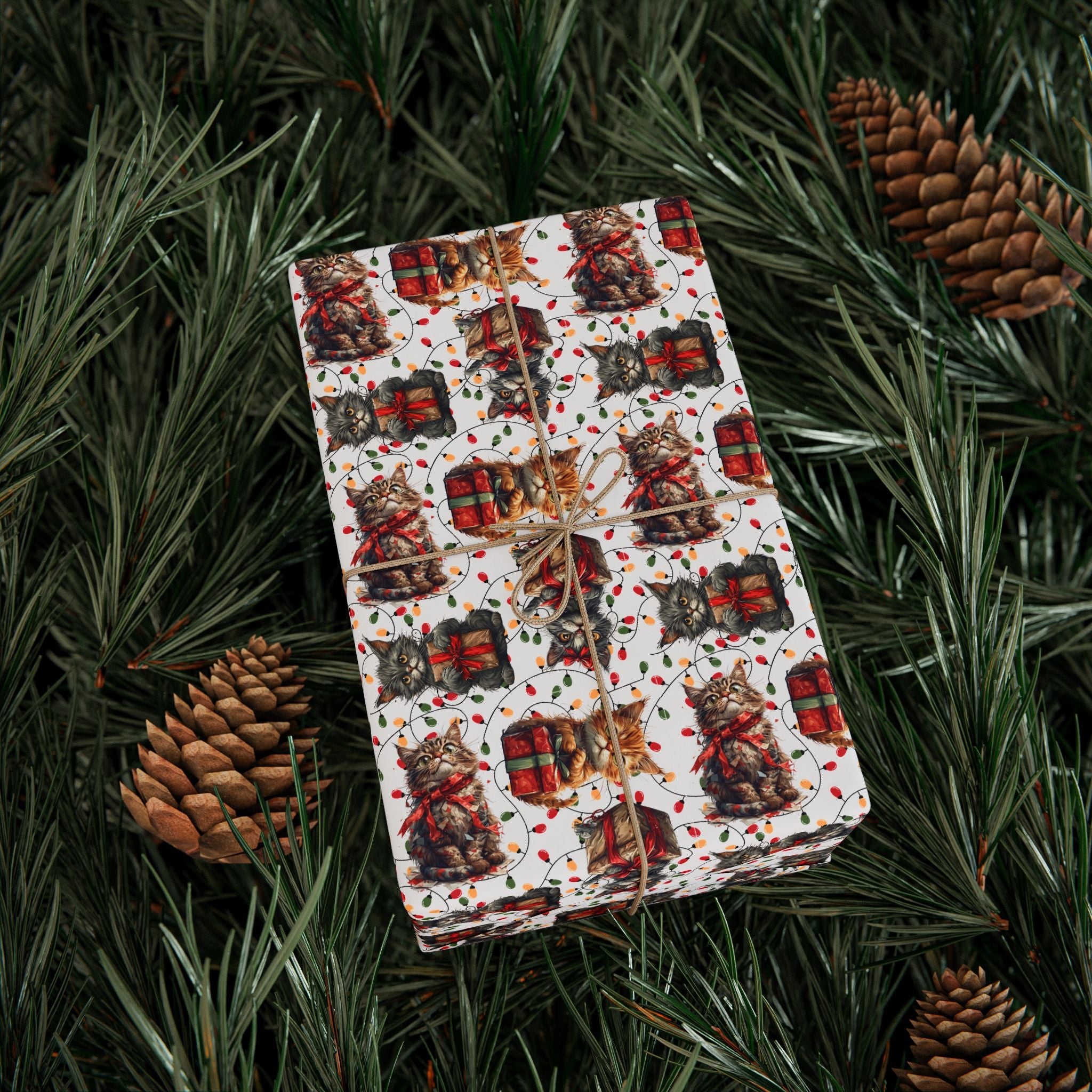 Festive Kitties Christmas Wrapping Paper - Paper Products, Gift Wrapping Paper - EpiAl's Shop