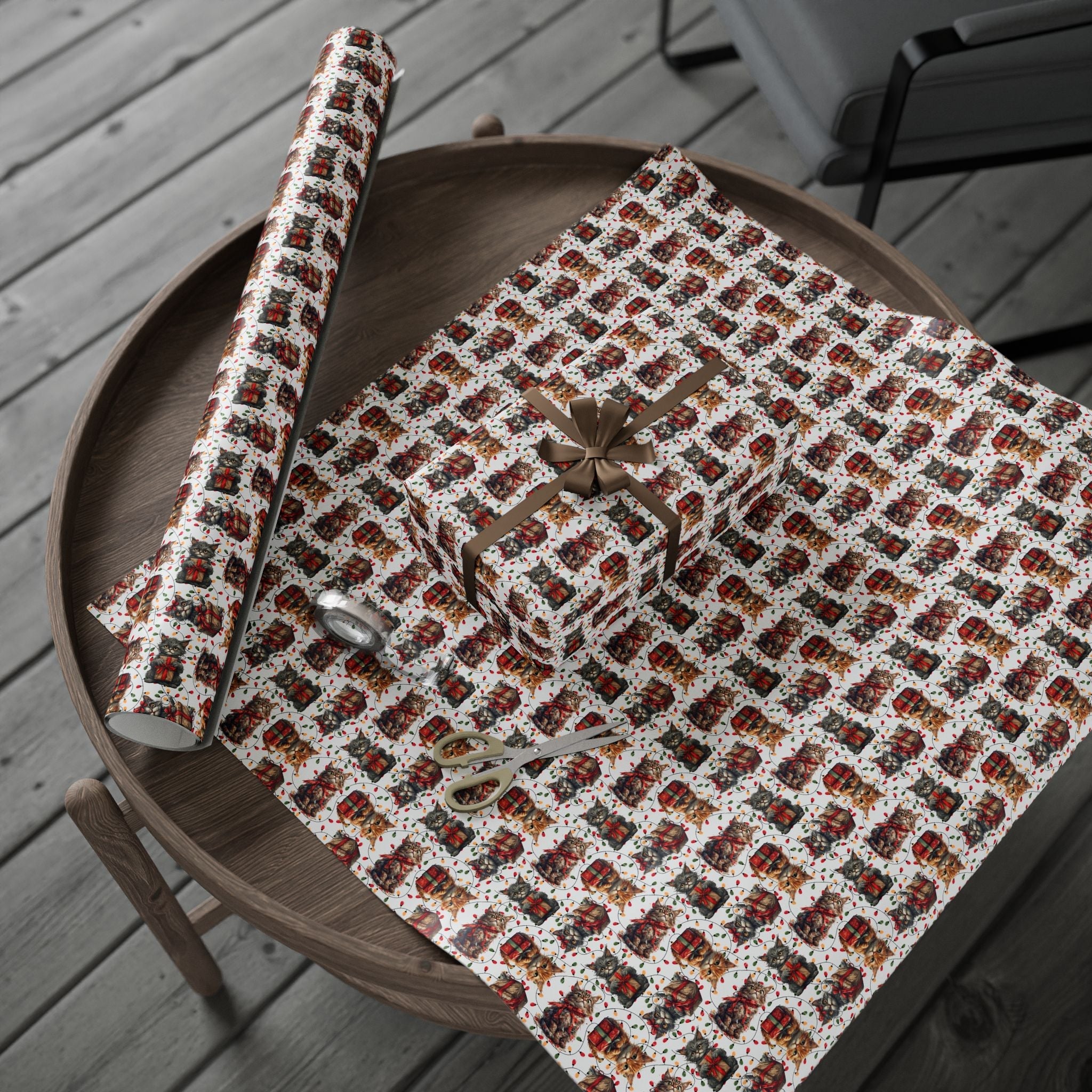 Festive Kitties Christmas Wrapping Paper - Paper Products, Gift Wrapping Paper - EpiAl's Shop