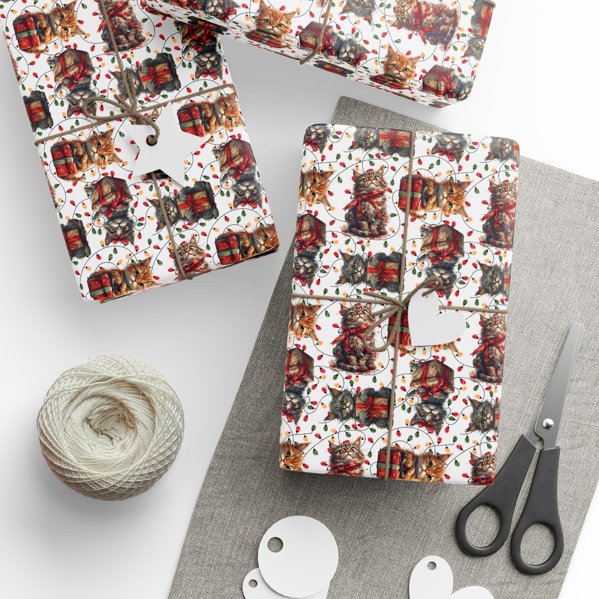 Festive Kitties Christmas Wrapping Paper - Paper Products, Gift Wrapping Paper - EpiAl's Shop