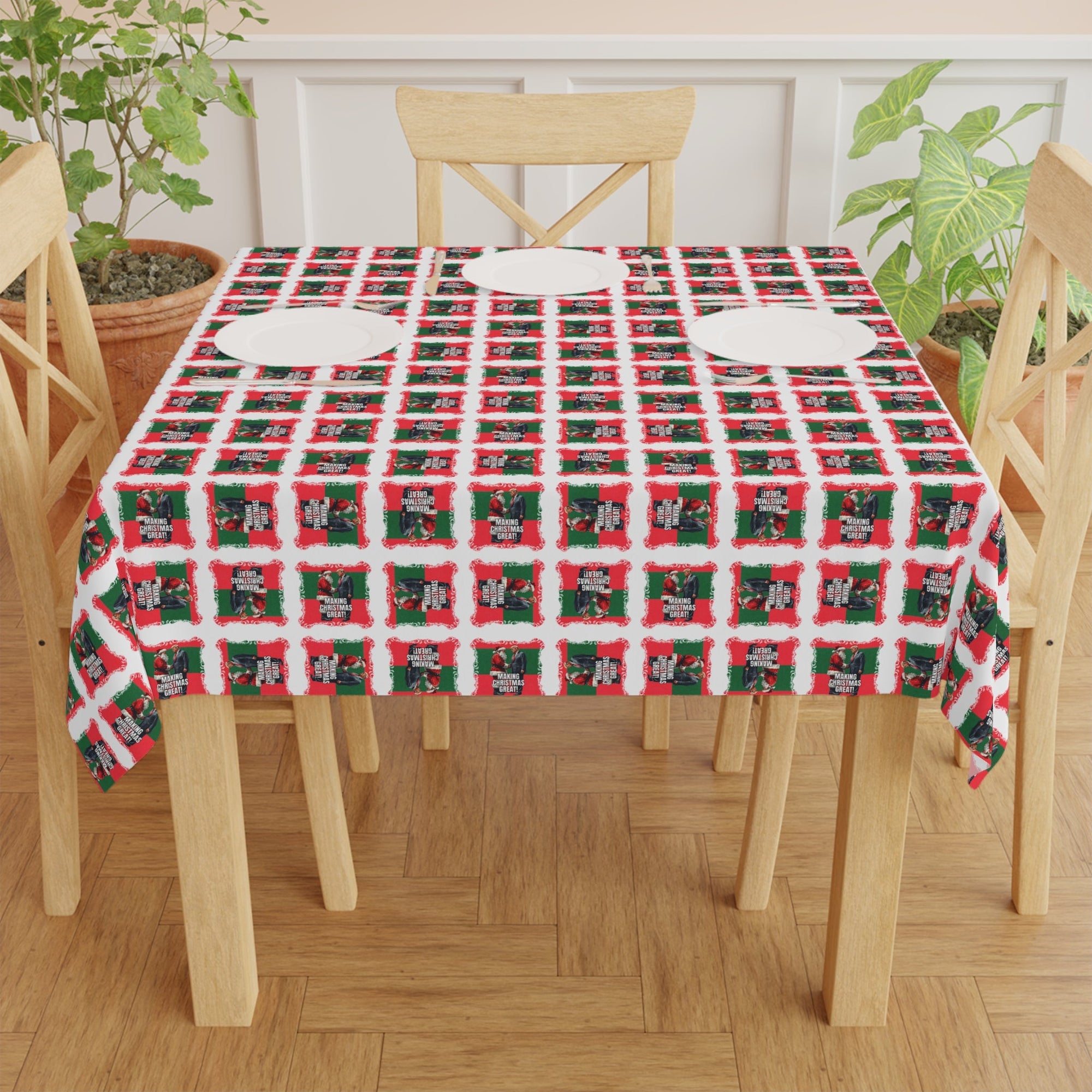 Festive Santa Trump Tablecloth for Holiday Gatherings, Christmas Table Decor - Decor, Dining, Table Decor - EpiAl's Shop