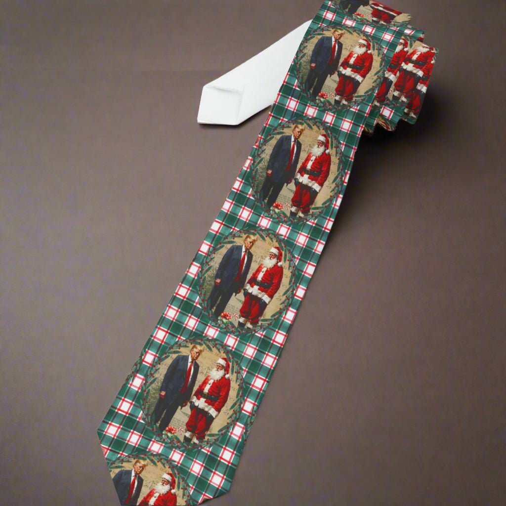 Festive Trump & Santa Holiday Necktie, Christmas Tie - Clothing, Neckties - EpiAl's Shop