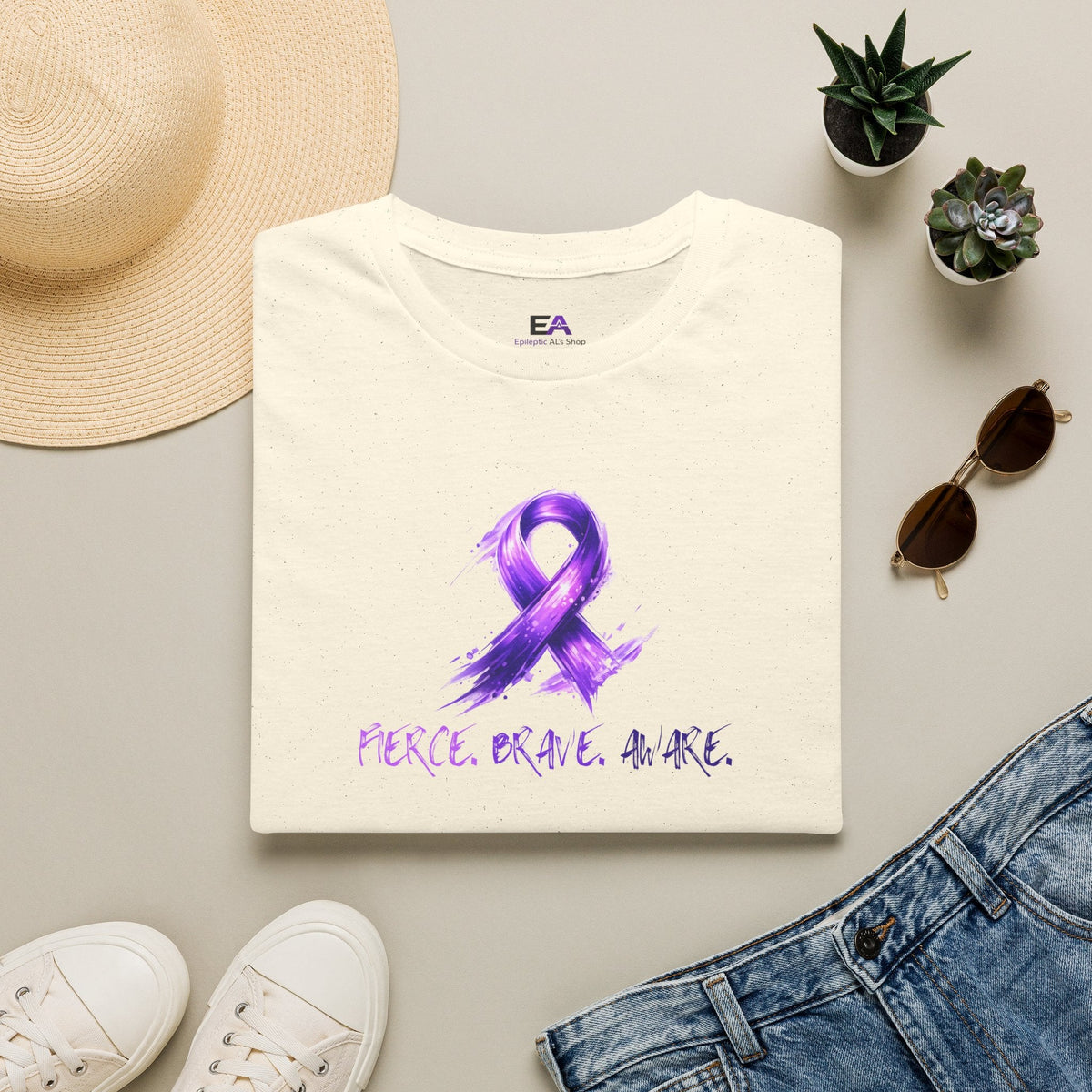 Fierce. Brave. Aware. Epilepsy Awareness T-Shirt - Clothing, Unisex, T-Shirts - EpiAl's Shop