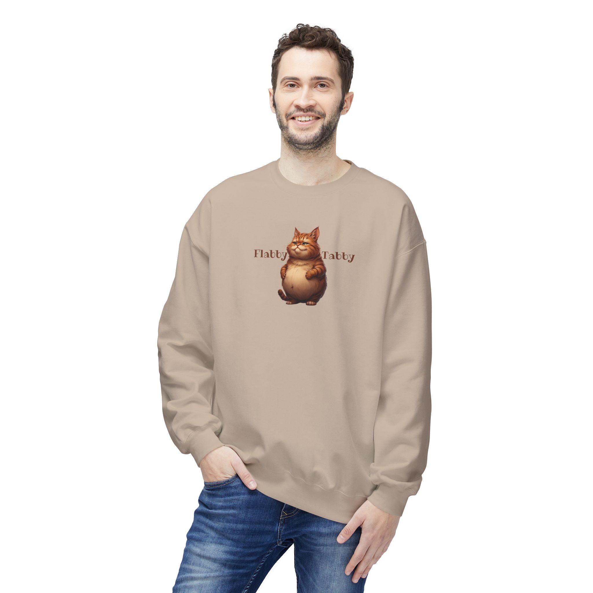 Flabby Tabby Fleece Sweatshirt | Cozy Casual Wear - Clothing, Sweatshirts - EpiAl's Shop