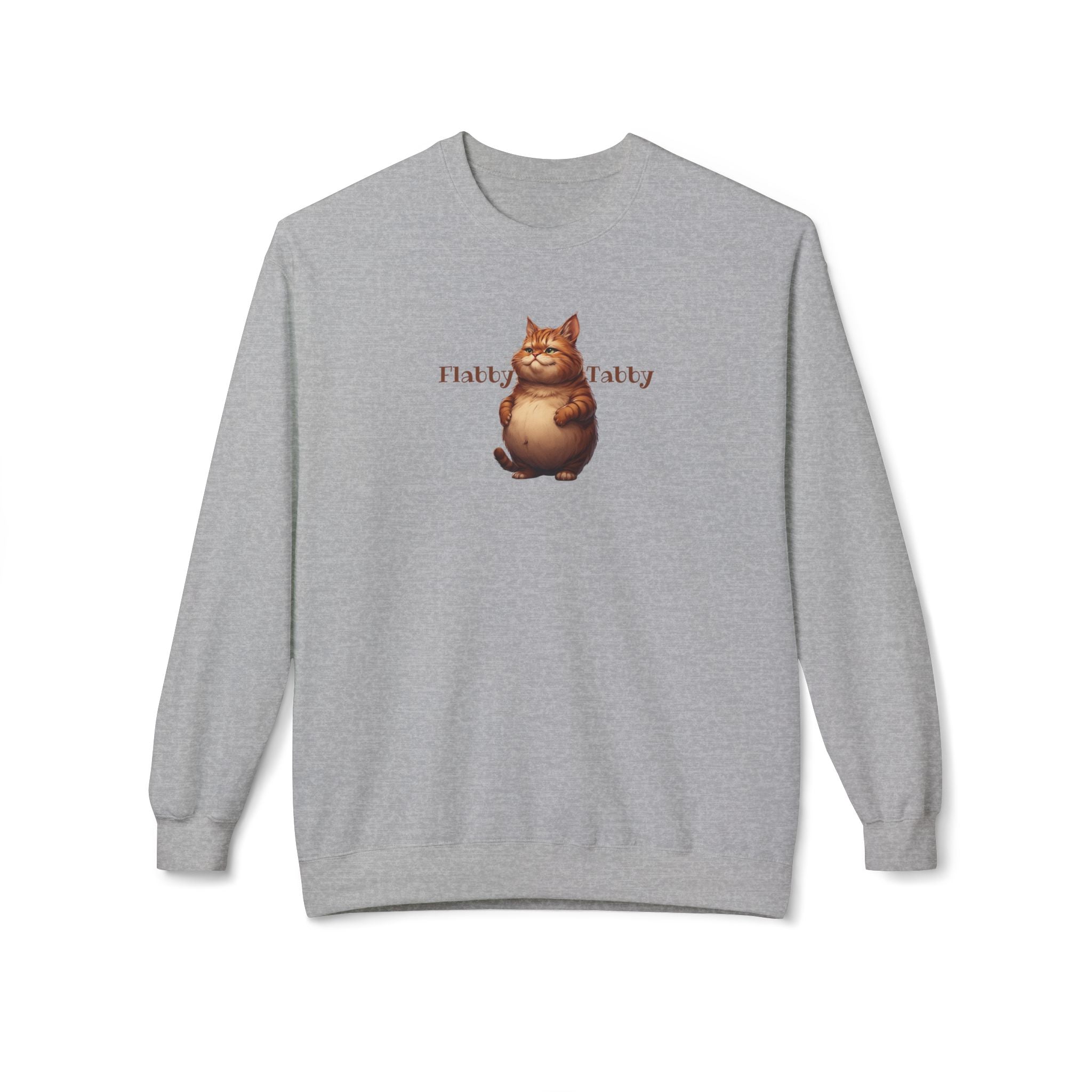 Flabby Tabby Fleece Sweatshirt | Cozy Casual Wear - Clothing, Sweatshirts - EpiAl's Shop