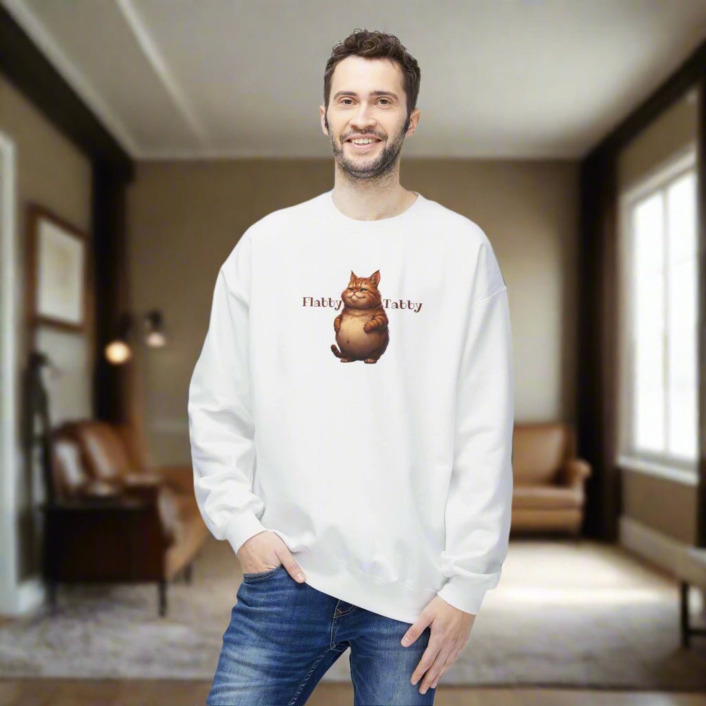 Flabby Tabby Fleece Sweatshirt | Cozy Casual Wear - Clothing, Sweatshirts - EpiAl's Shop