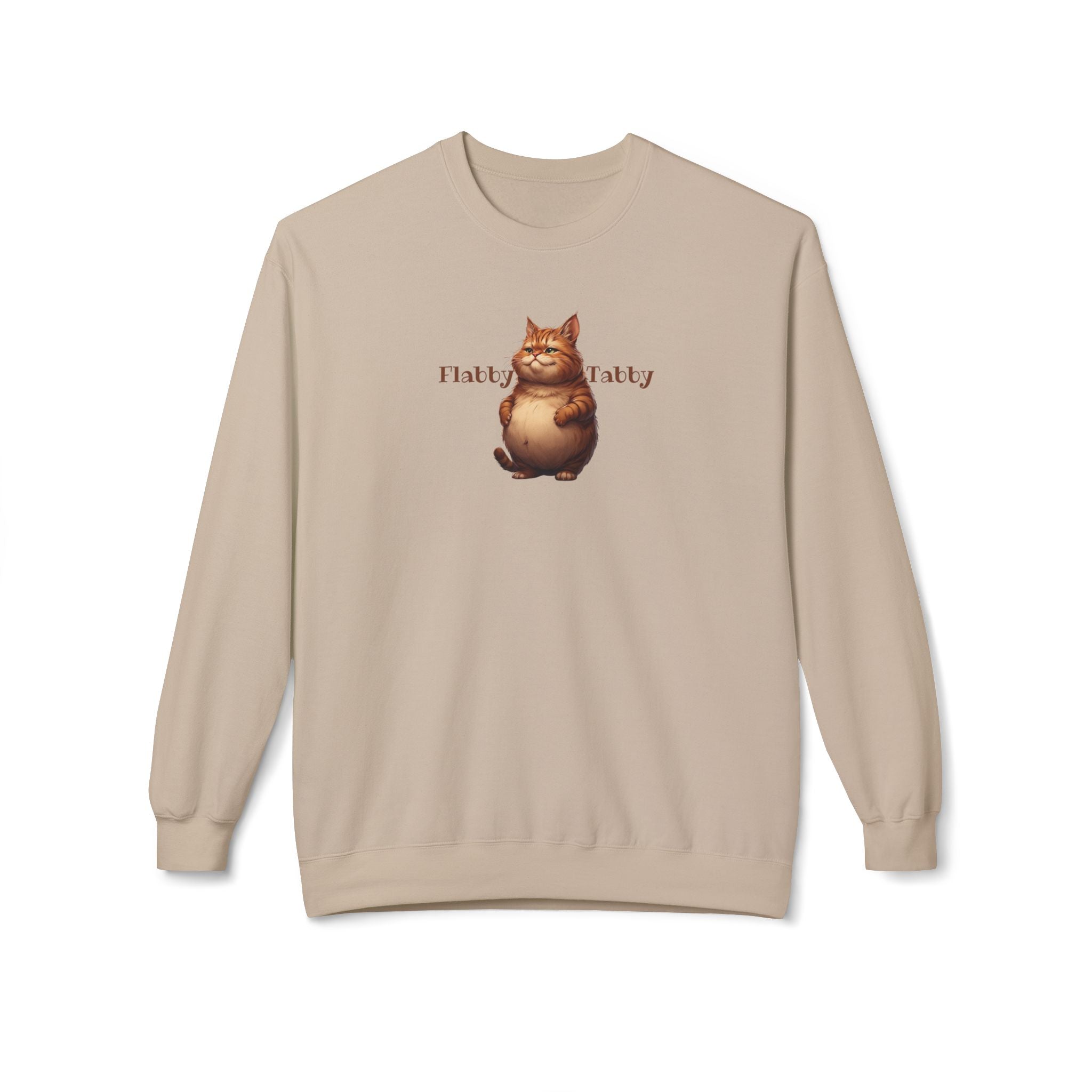 Flabby Tabby Fleece Sweatshirt | Cozy Casual Wear - Clothing, Sweatshirts - EpiAl's Shop