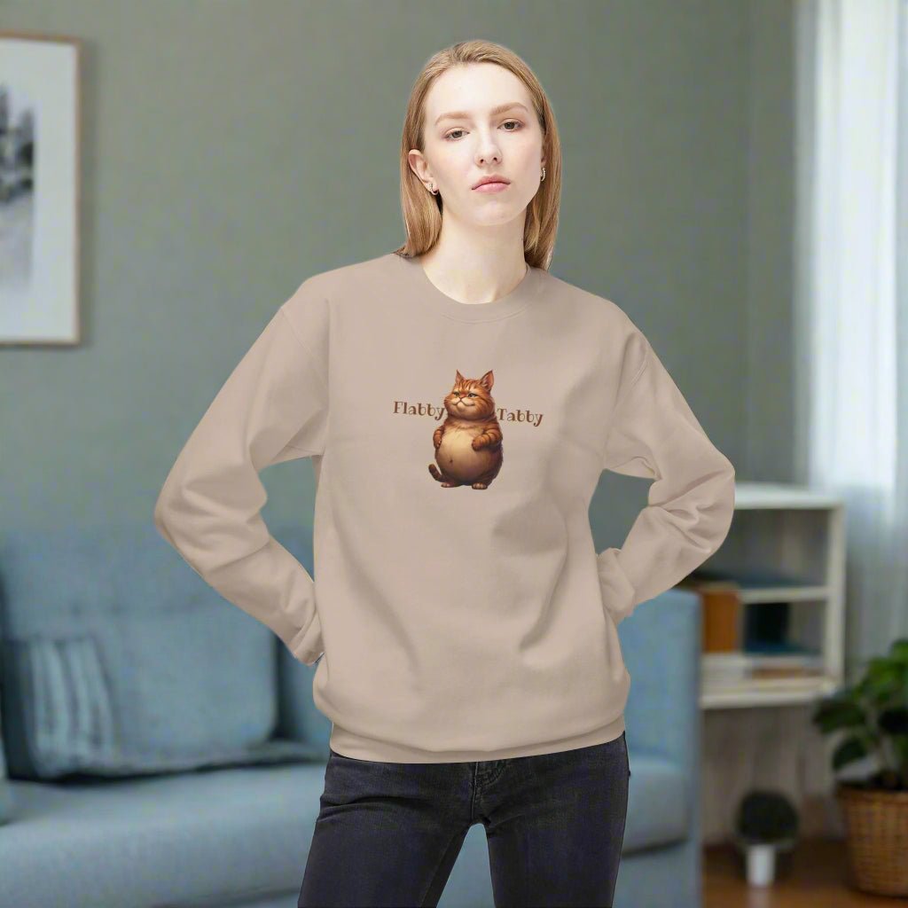 Flabby Tabby Fleece Sweatshirt | Cozy Casual Wear - Clothing, Sweatshirts - EpiAl's Shop