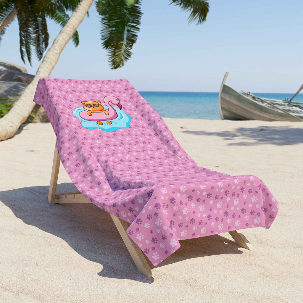 Flamingo Kitty Beach Towel - EpiAl's Shop