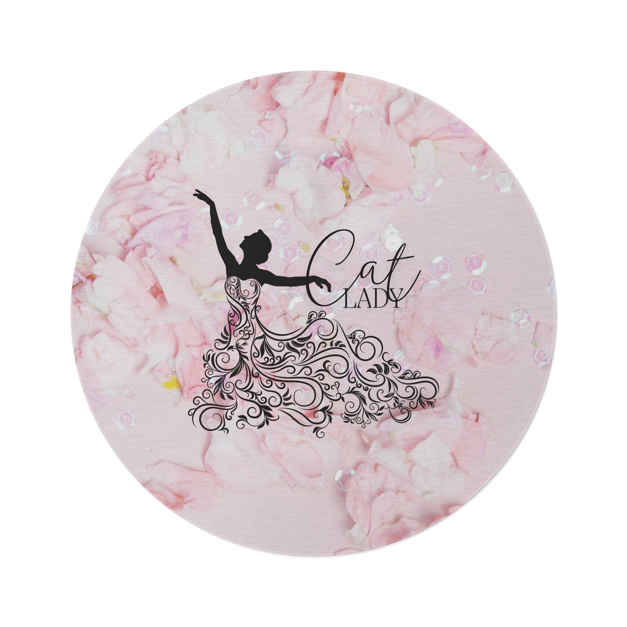 Floral Cat Lady Round Rug - Elegant Home Decor for Cat Lovers - Decor, Home, Rugs & Doormats - EpiAl's Shop