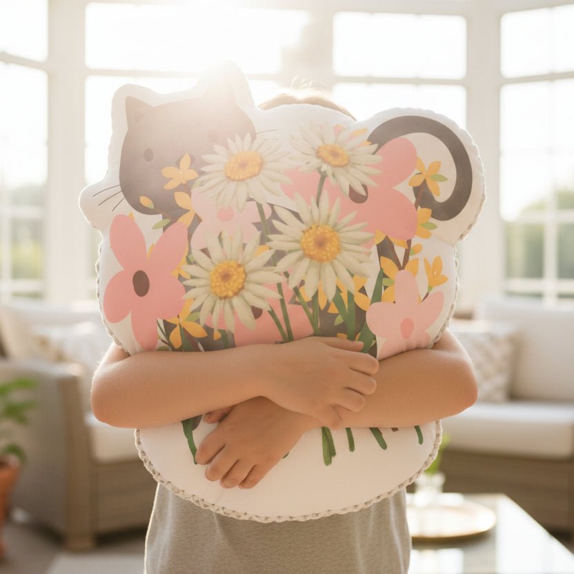Floral Cat Pillow — Soft Looks, Strong Opinions - Decor, Pillows, Shaped - EpiAl's Shop