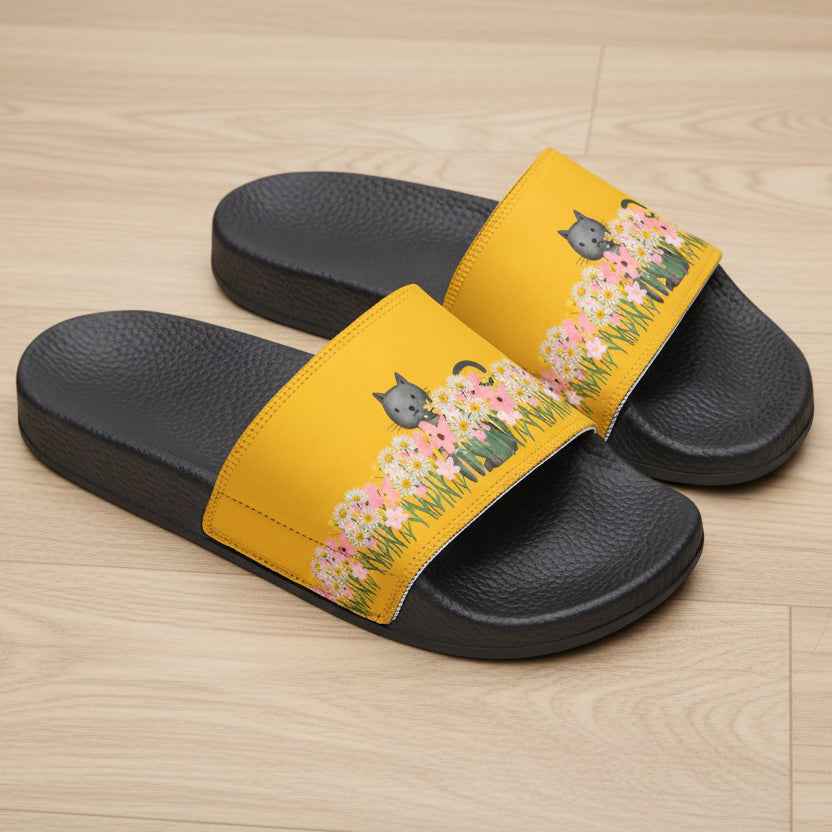 Floral Cat Slide Sandals — Garden Observer Edition - Shoes, Sandals - EpiAl's Shop