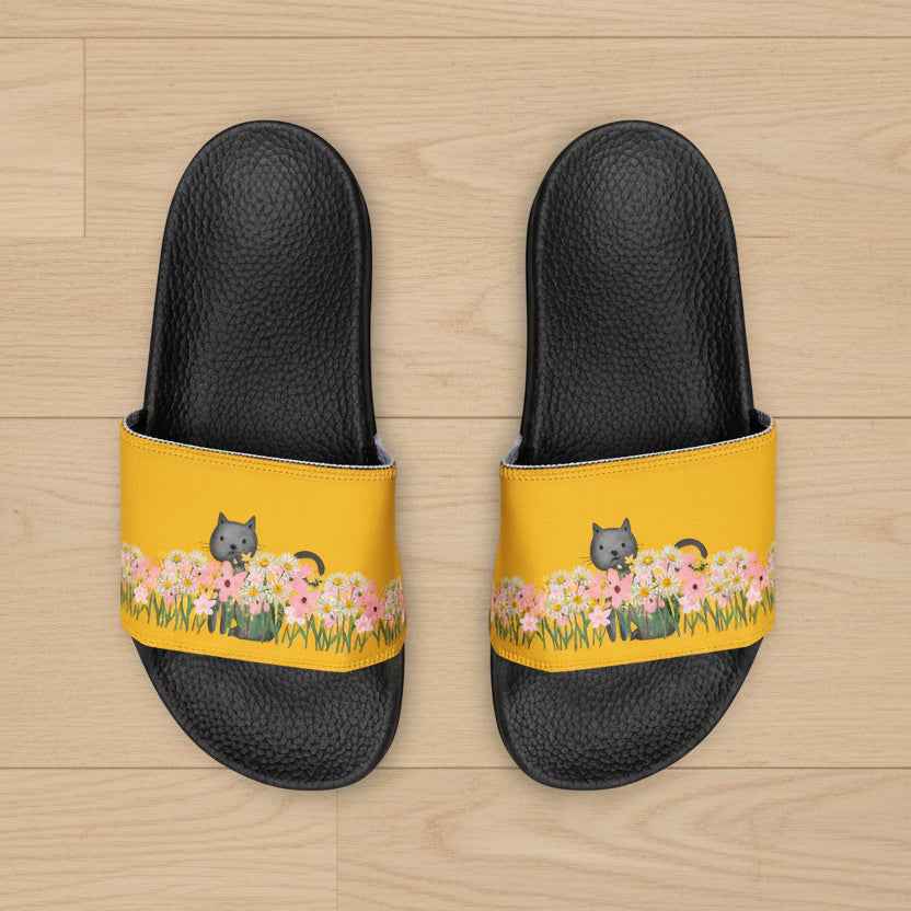 Floral Cat Slide Sandals — Garden Observer Edition - Shoes, Sandals - EpiAl's Shop