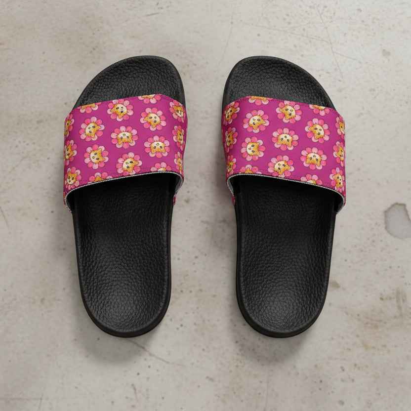 Floral Cat Slide Sandals — Sunshine With Opinions Edition - Shoes, Sandals - EpiAl's Shop