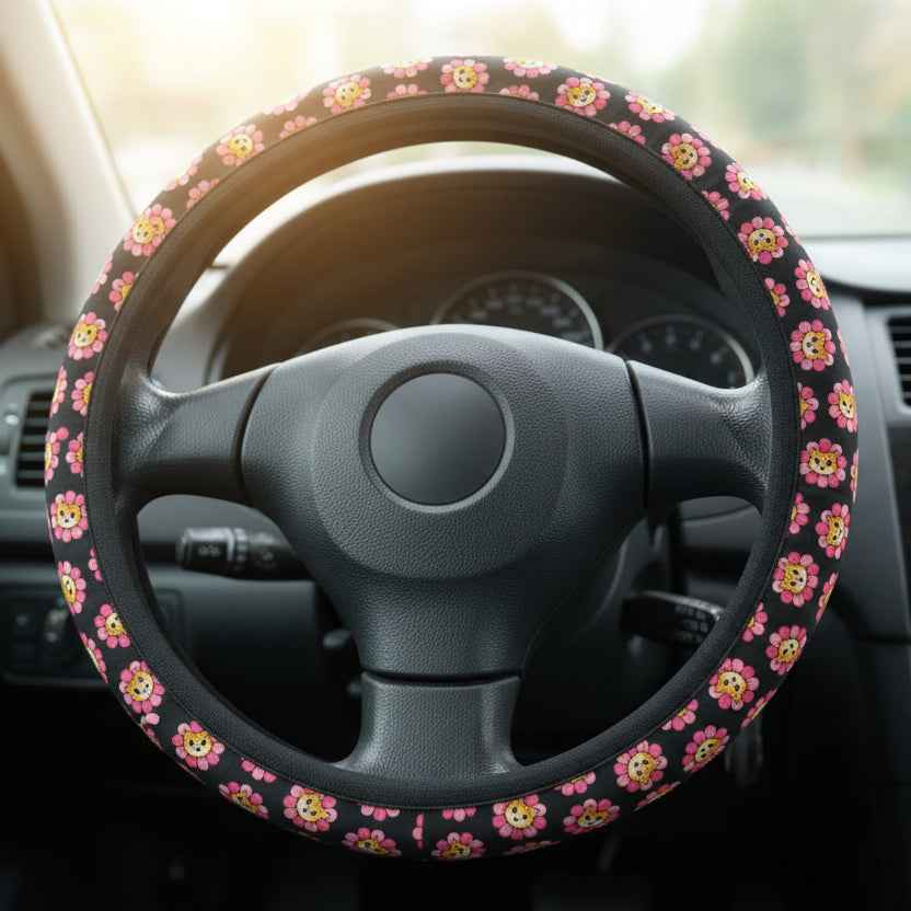 Floral Cat Steering Wheel Cover — Bloom With Attitude Edition - Vehicle Steering Wheel Covers - EpiAl's Shop