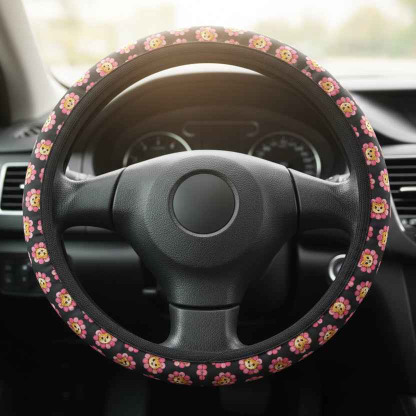 Floral Cat Steering Wheel Cover — Bloom With Attitude Edition - Vehicle Steering Wheel Covers - EpiAl's Shop