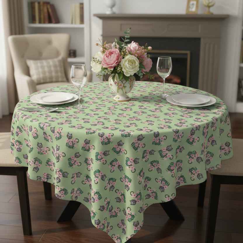 Floral Cat Tablecloth — Soft Chaos, Served Fresh - Decor, Home, Tablecloths & Runners - EpiAl's Shop