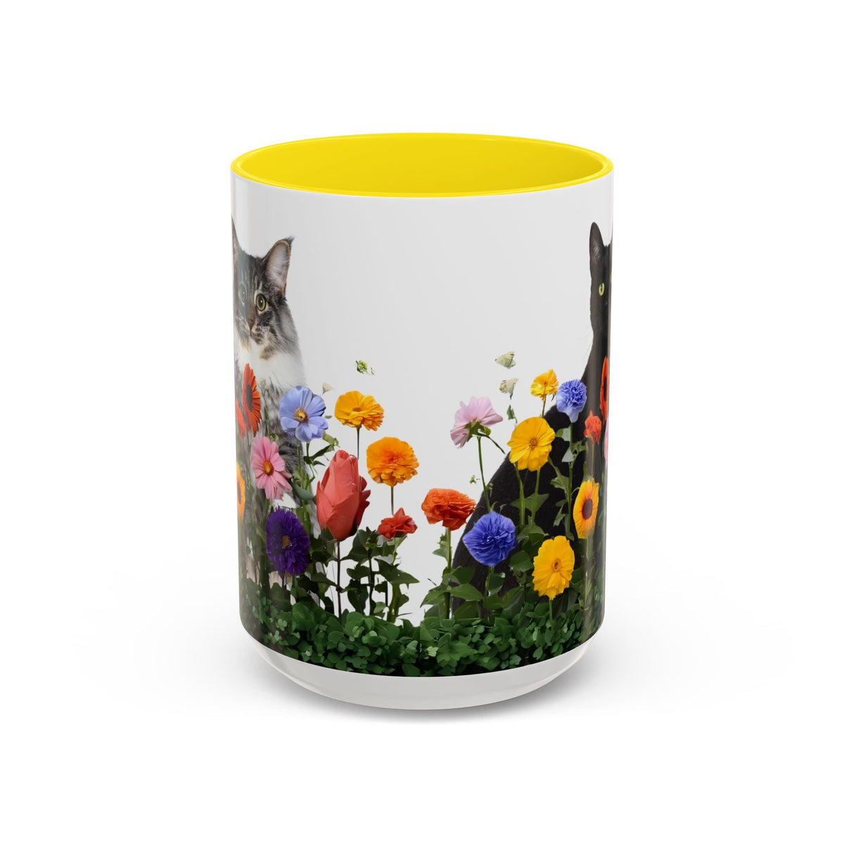 Floral Cats Coffee Mug - 11 oz/15 oz - Drinkware, Coffee Mugs - EpiAl's Shop