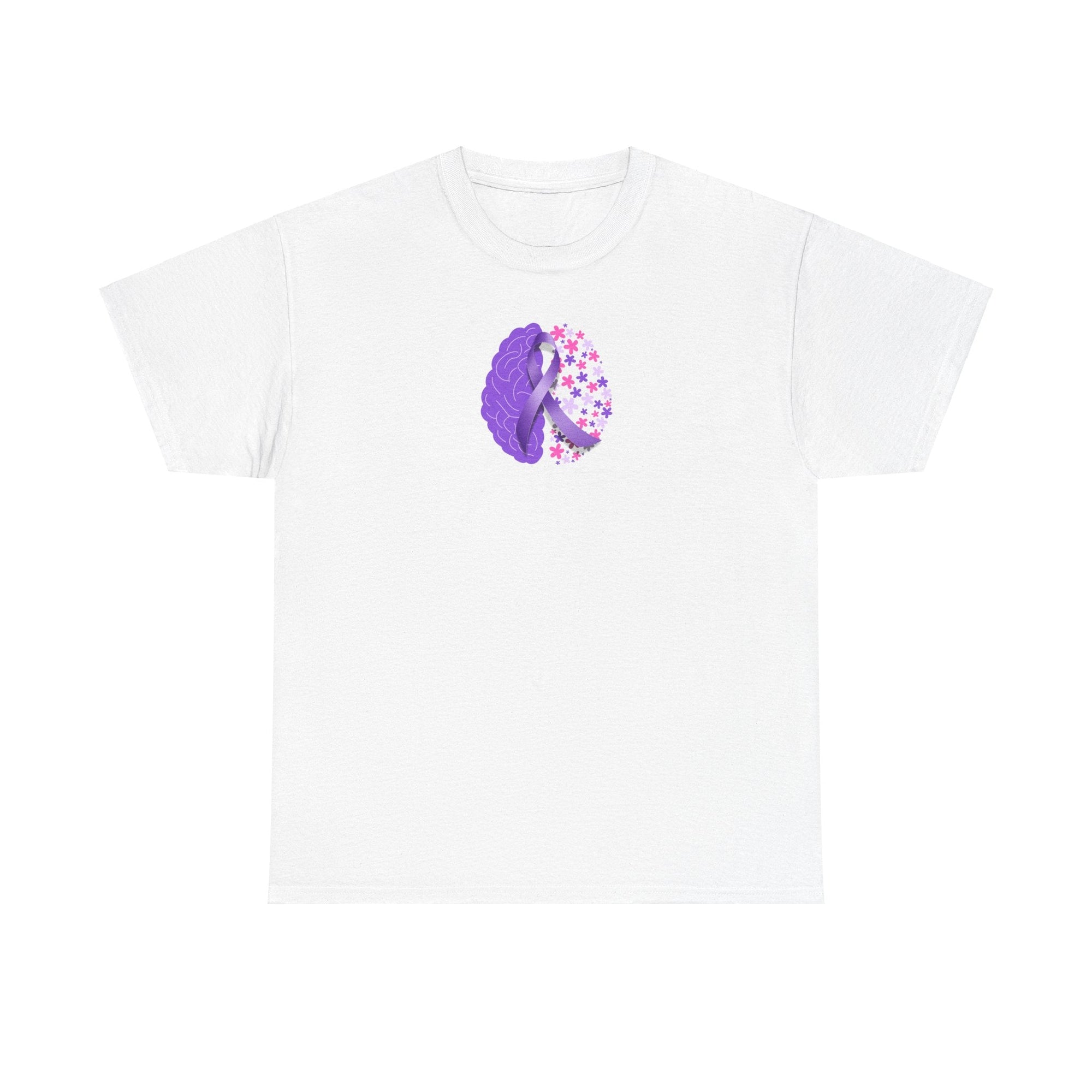 Flower Brain Epilepsy Awareness Unisex Heavy Cotton Tee - T-Shirt - EpiAl's Shop