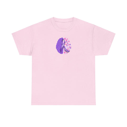 Flower Brain Epilepsy Awareness Unisex Heavy Cotton Tee - T-Shirt - EpiAl's Shop