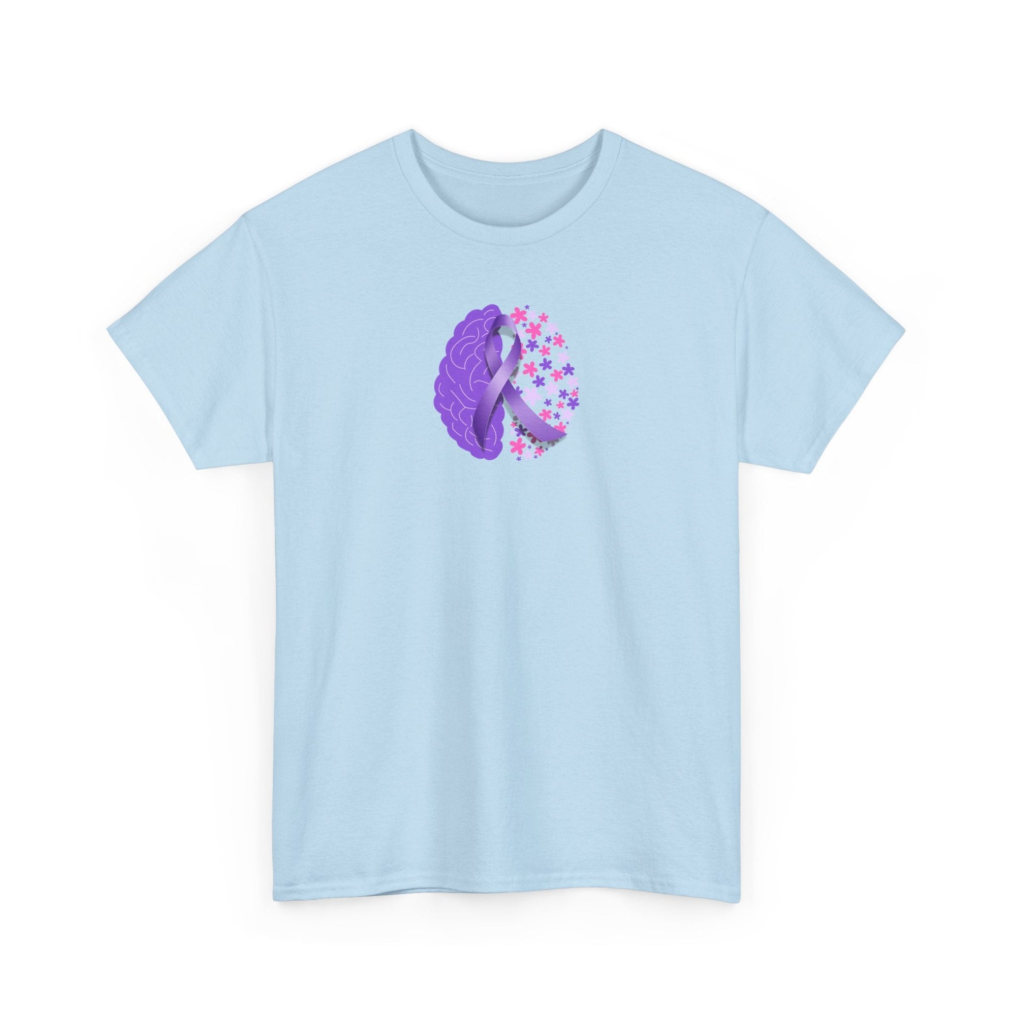 Flower Brain Epilepsy Awareness Unisex Heavy Cotton Tee - T-Shirt - EpiAl's Shop