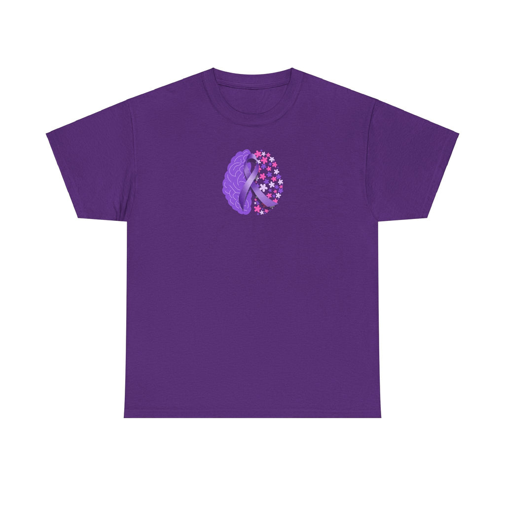 Flower Brain Epilepsy Awareness Unisex Heavy Cotton Tee - T-Shirt - EpiAl's Shop