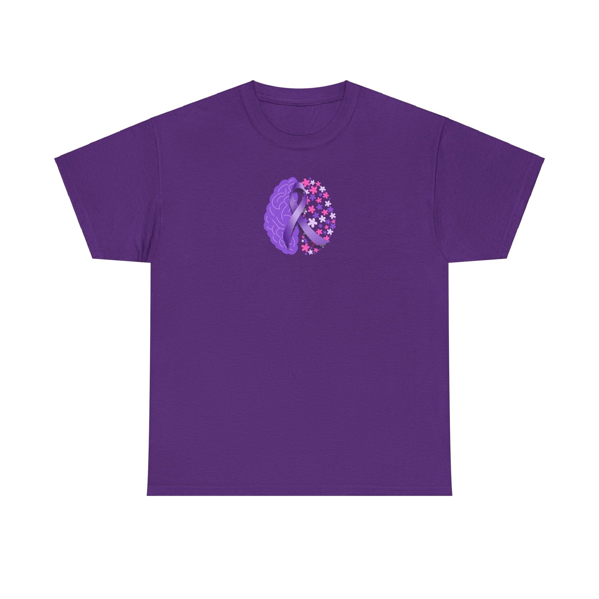 Flower Brain Epilepsy Awareness Unisex Heavy Cotton Tee - T-Shirt - EpiAl's Shop