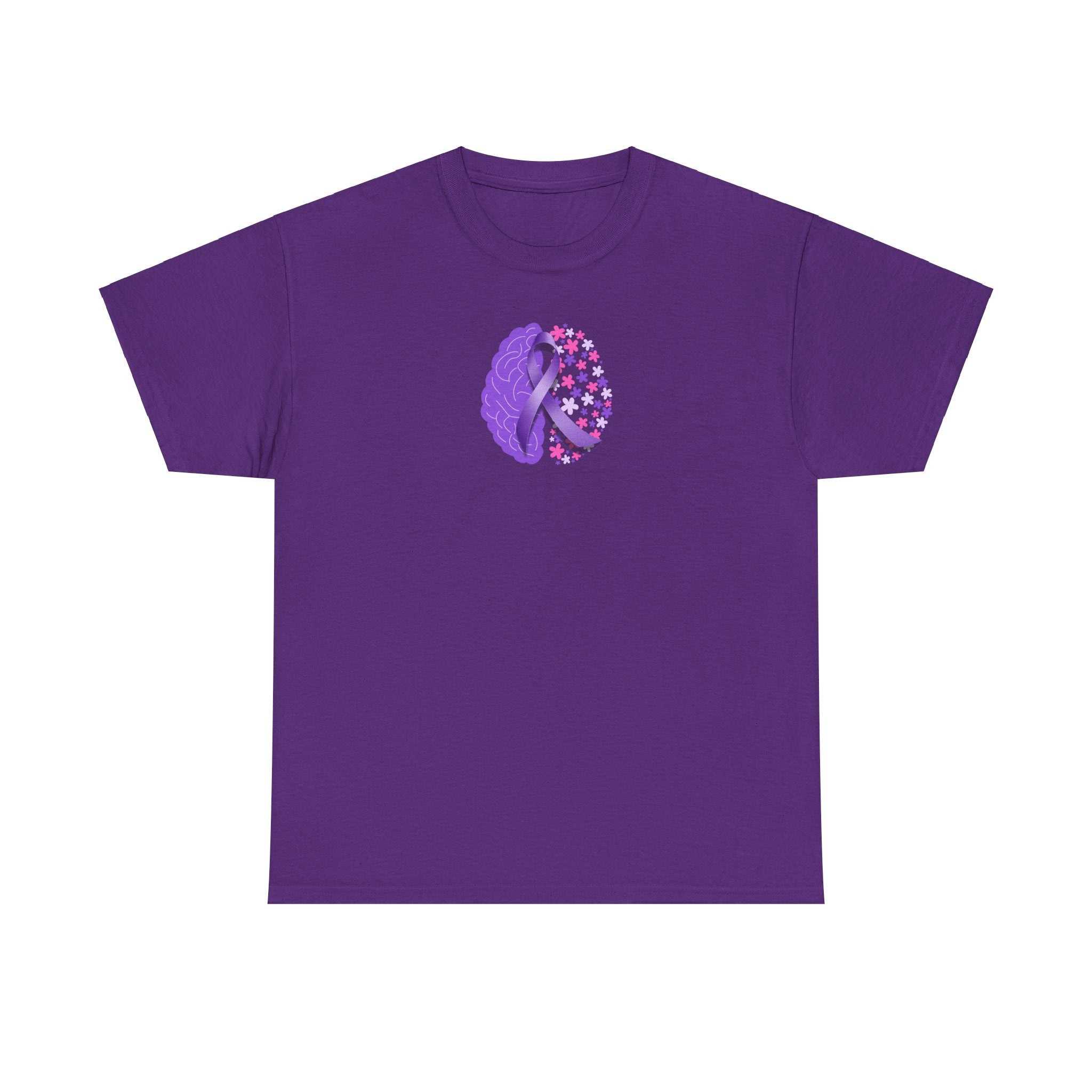 Flower Brain Epilepsy Awareness Unisex Heavy Cotton Tee - T-Shirt - EpiAl's Shop