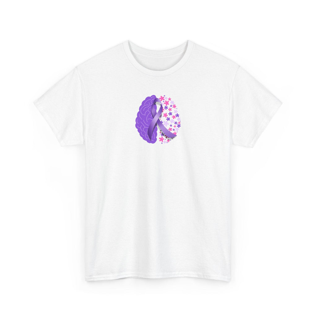 Flower Brain Epilepsy Awareness Unisex Heavy Cotton Tee - T-Shirt - EpiAl's Shop