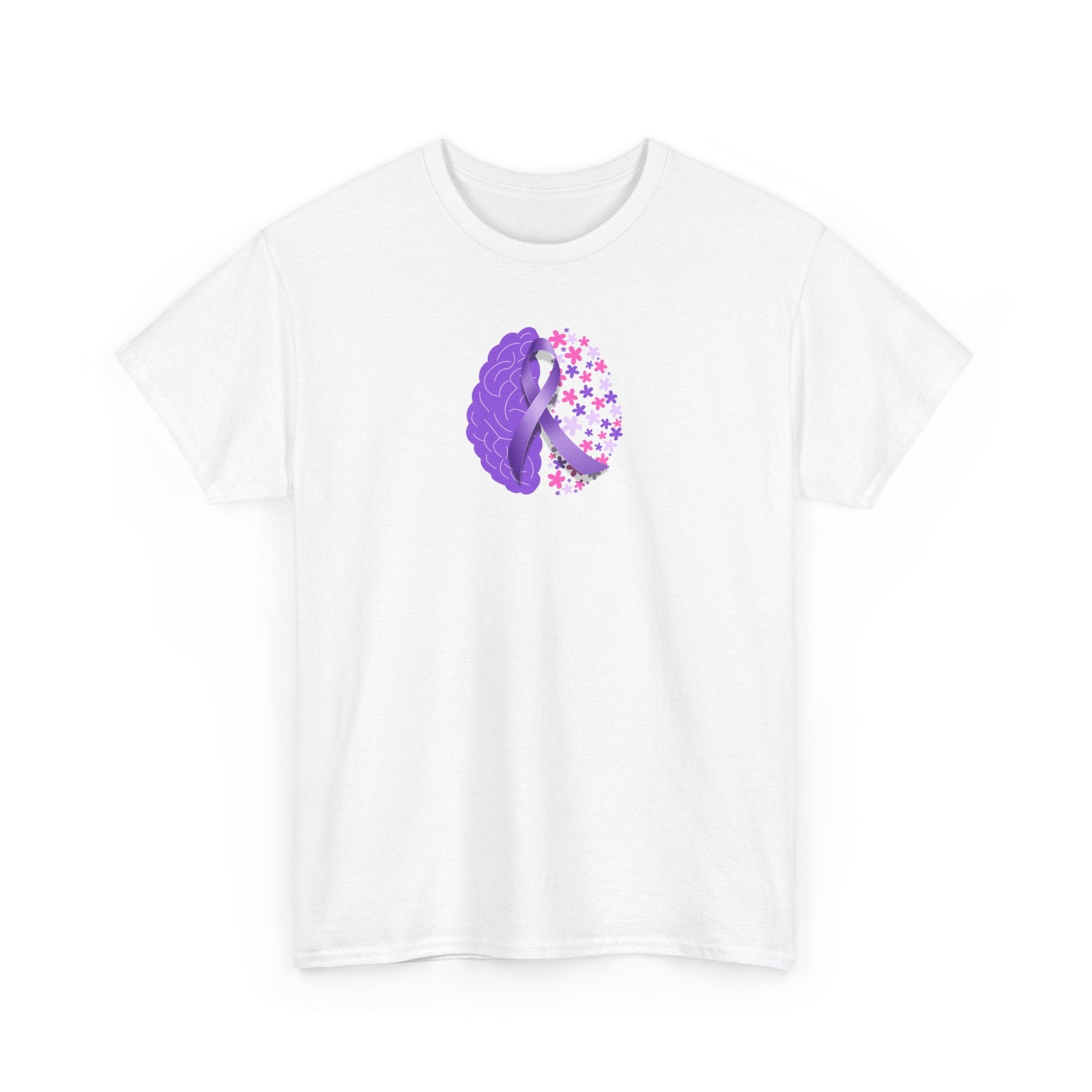 Flower Brain Epilepsy Awareness Unisex Heavy Cotton Tee - T-Shirt - EpiAl's Shop