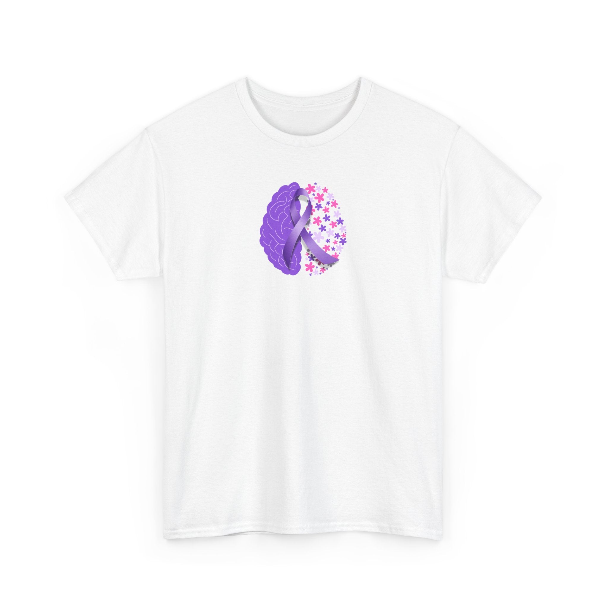 Flower Brain Epilepsy Awareness Unisex Heavy Cotton Tee - T-Shirt - EpiAl's Shop