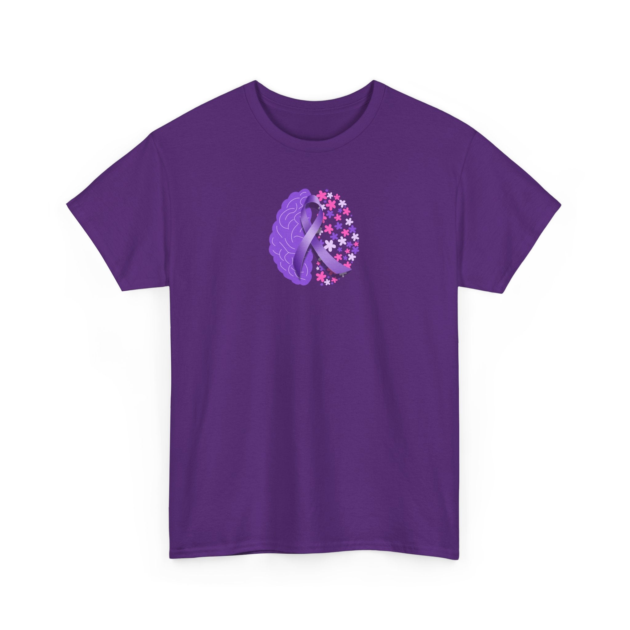 Flower Brain Epilepsy Awareness Unisex Heavy Cotton Tee - T-Shirt - EpiAl's Shop